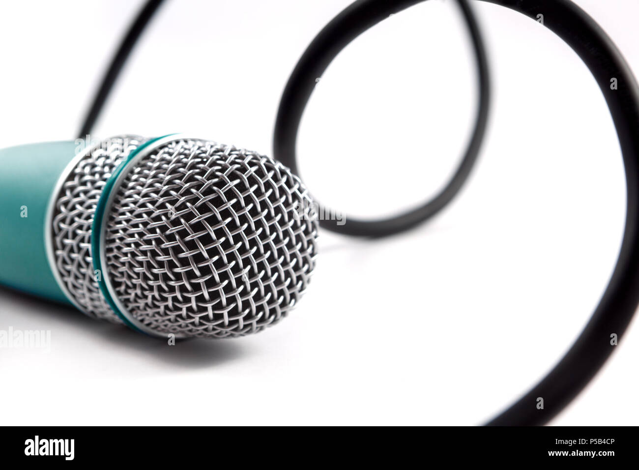 microphone close up image.Karaoke and music background Stock Photo
