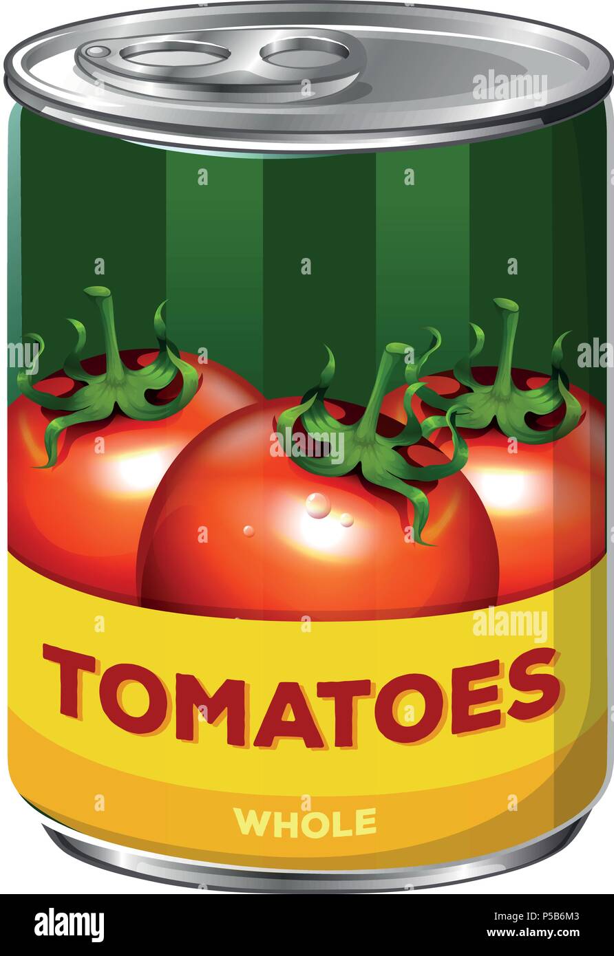 A Can of Whole Tomatoes illustration Stock Vector