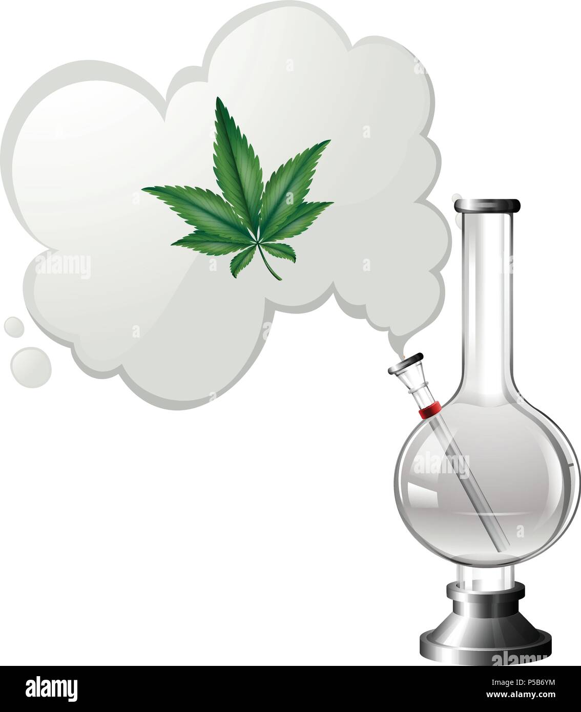 Marijuana Bong on White Background illustration Stock Vector