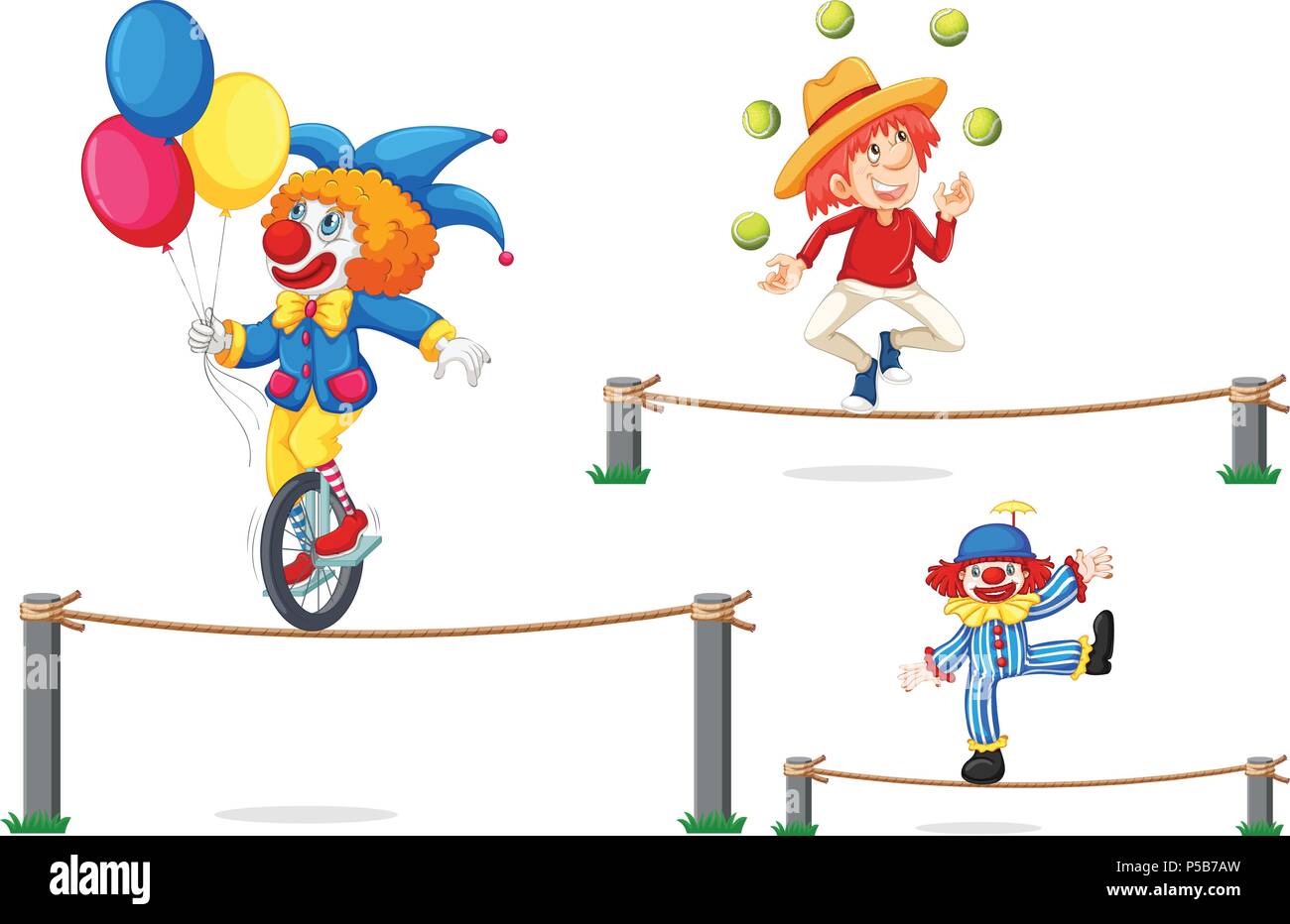 A Set of Circus Show on White Background illustration Stock Vector ...