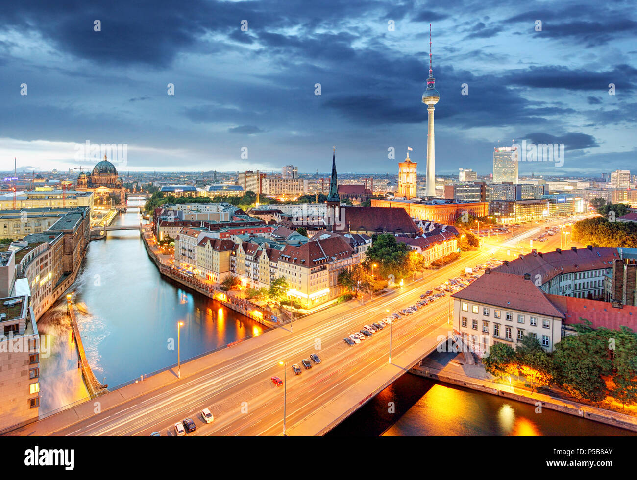 Berlin at night, Germany Stock Photo - Alamy