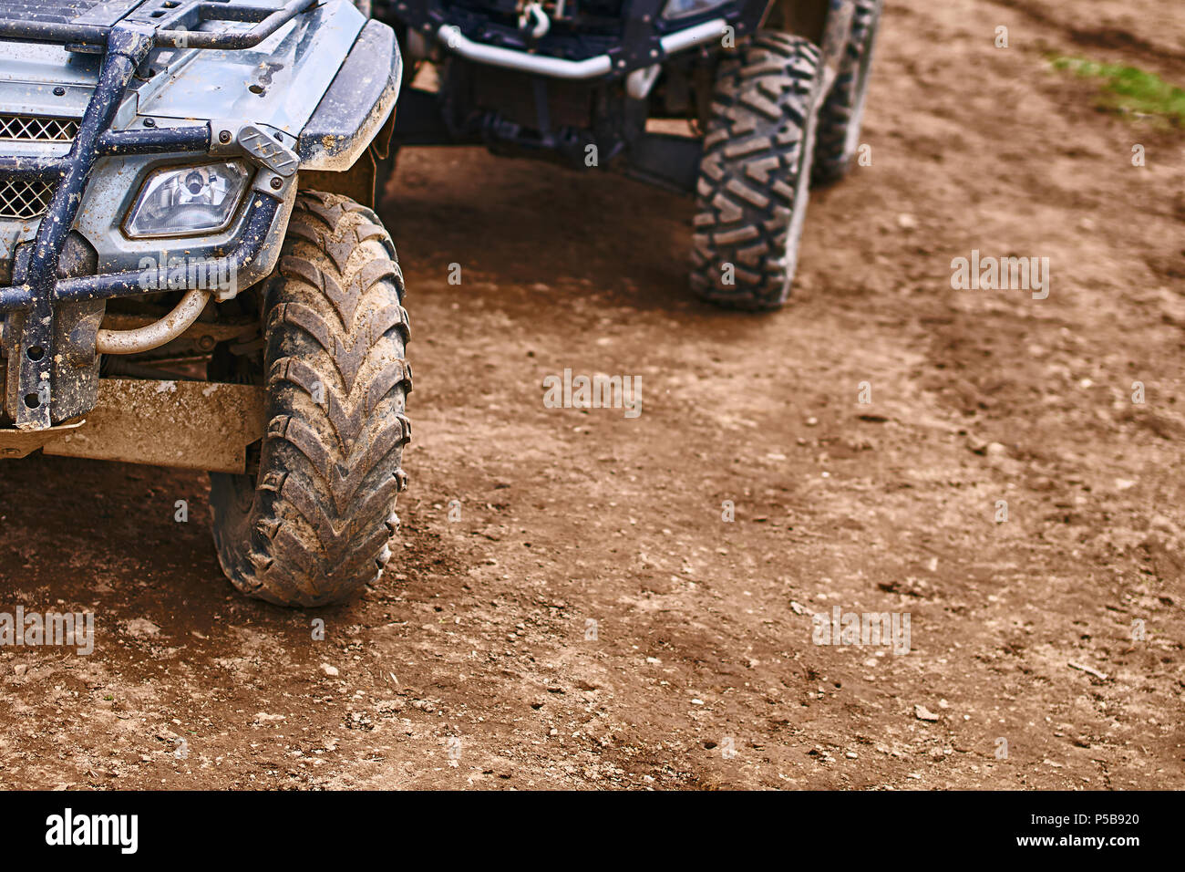 Quadricycles or quadbikes in the summer mountains Stock Photo