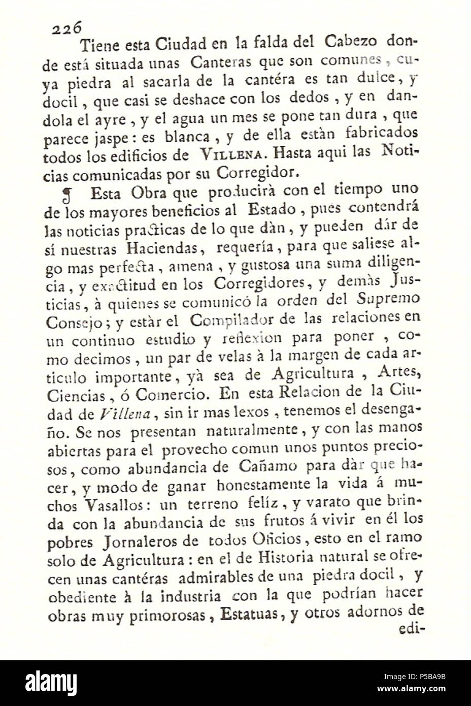 N/A. Español: Es un escaneo de la revista 'Correo General de España' que versa sobre Villena . 1771. Marino Nipho 382 Correo.1771-02-26--226 Stock Photo