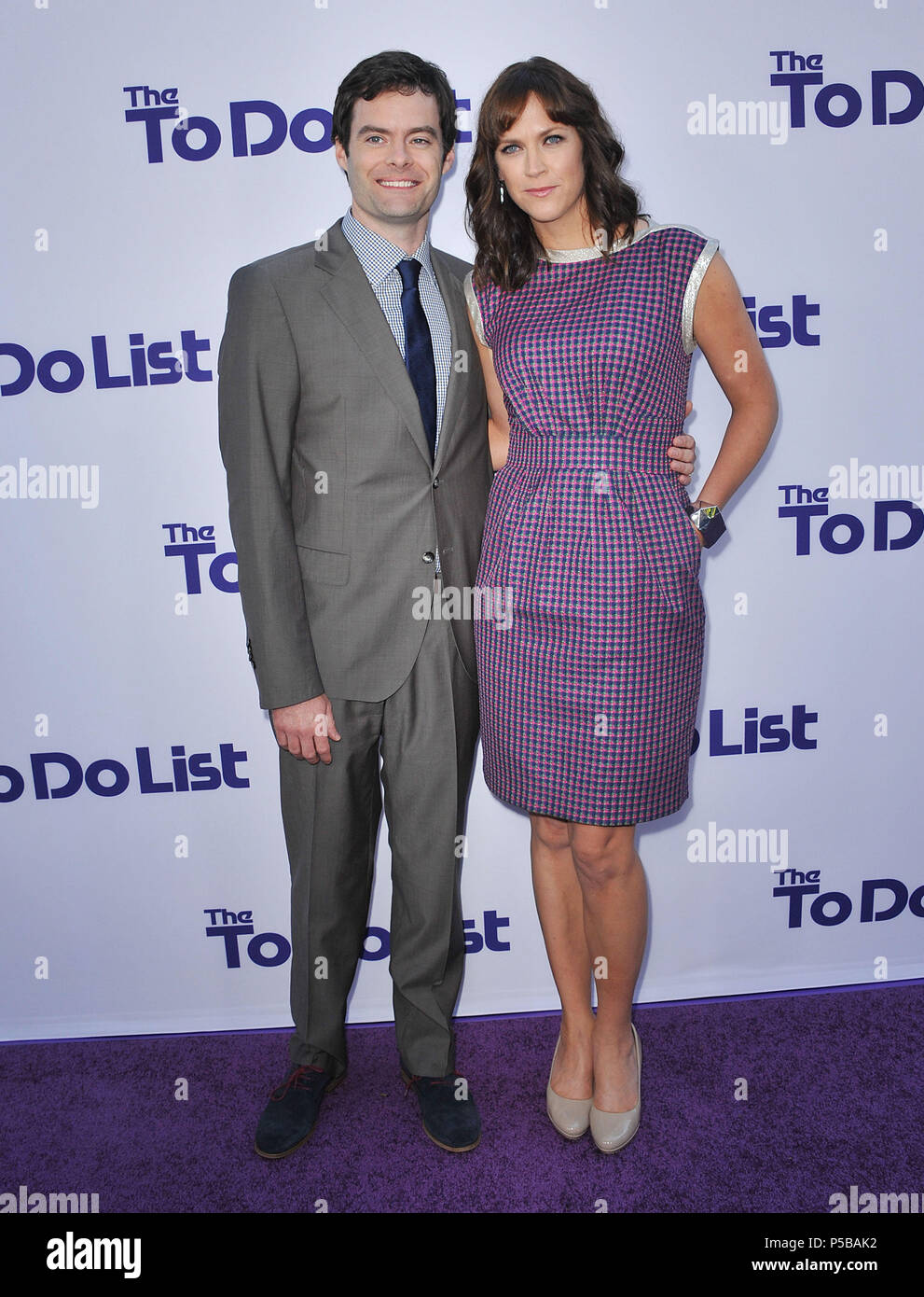 Bill Hader and Wife Maggie Carey  at the To Do List Premiere at the Regency Bruin Theatre in Los Angeles.Bill Hader and Wife Maggie Carey 31 ------------- Red Carpet Event, Vertical, USA, Film Industry, Celebrities,  Photography, Bestof, Arts Culture and Entertainment, Topix Celebrities fashion /  Vertical, Best of, Event in Hollywood Life - California,  Red Carpet and backstage, USA, Film Industry, Celebrities,  movie celebrities, TV celebrities, Music celebrities, Photography, Bestof, Arts Culture and Entertainment,  Topix, vertical,  family from from the year , 2013, inquiry tsuni@Gamma-USA Stock Photo