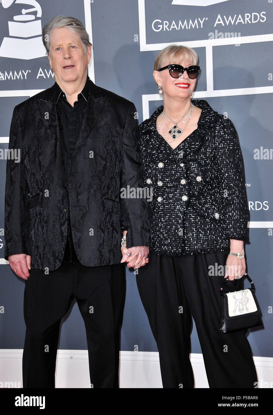 Brian Wilson and wife 502 at  the 55th Ann. Grammy Awards 2013 at the Staples Center in Los Angeles.Brian Wilson and wife 502 ------------- Red Carpet Event, Vertical, USA, Film Industry, Celebrities,  Photography, Bestof, Arts Culture and Entertainment, Topix Celebrities fashion /  Vertical, Best of, Event in Hollywood Life - California,  Red Carpet and backstage, USA, Film Industry, Celebrities,  movie celebrities, TV celebrities, Music celebrities, Photography, Bestof, Arts Culture and Entertainment,  Topix, vertical,  family from from the year , 2013, inquiry tsuni@Gamma-USA.com Husband an Stock Photo
