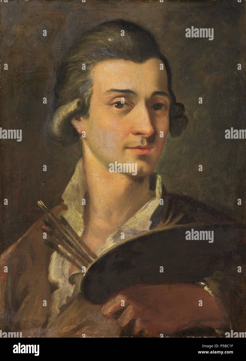 Portrait of a Painter  18th century. N/A 106 Anoniem - Portret van een schilder Stock Photo