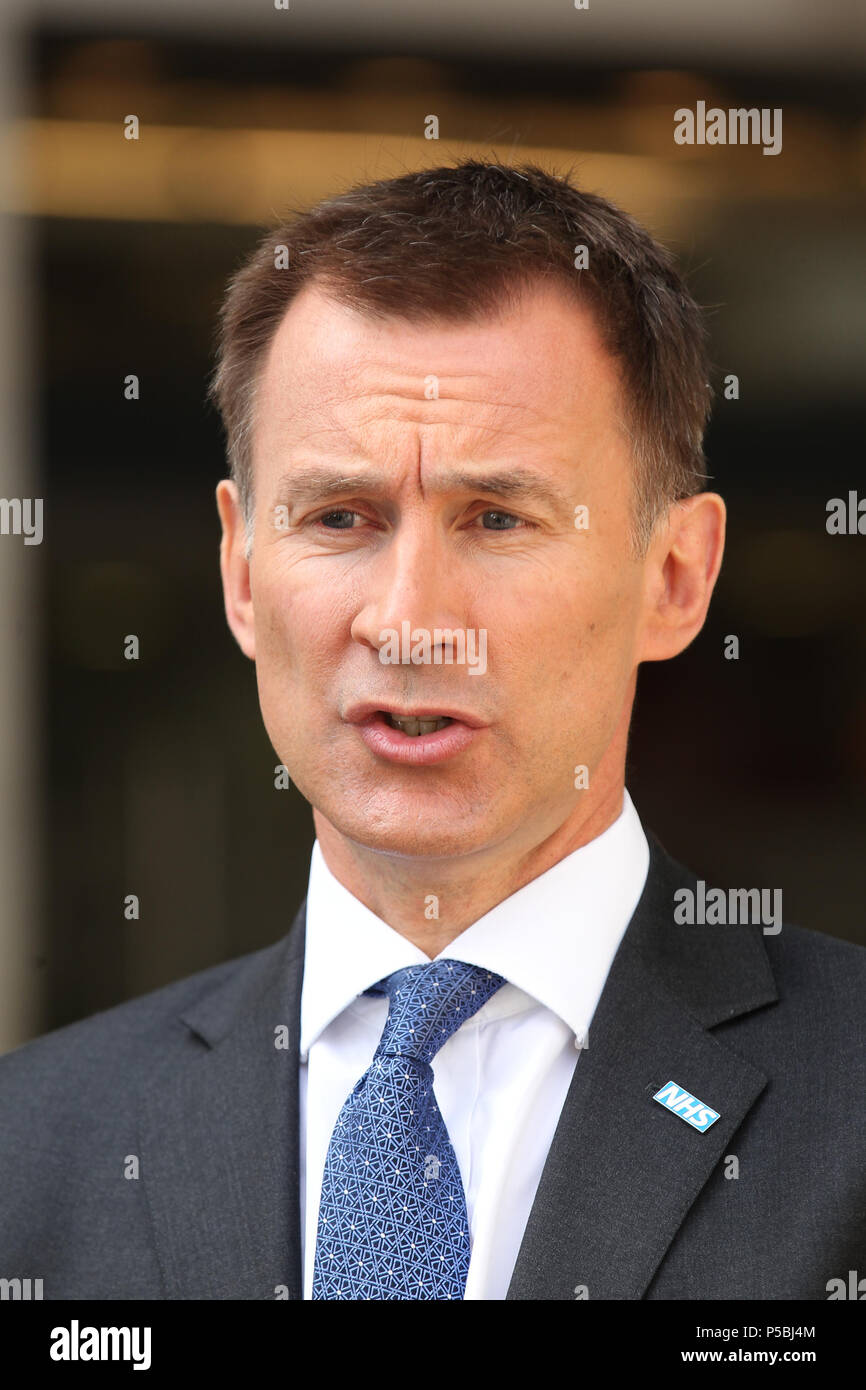 LONDON - JUN 24, 2018: Jeremy Hunt Secretary of State for Health seen ...