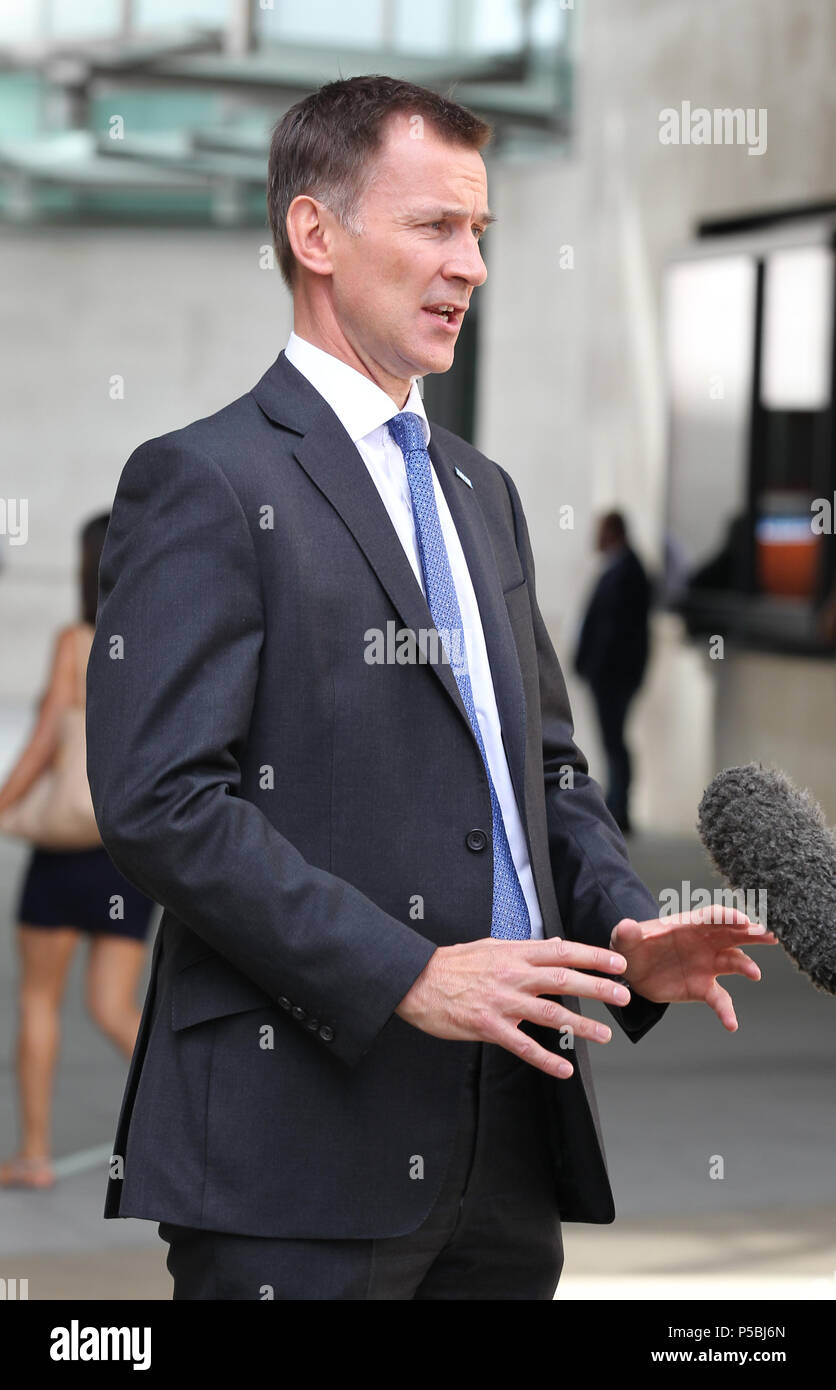 LONDON - JUN 24, 2018: Jeremy Hunt Secretary of State for Health seen ...