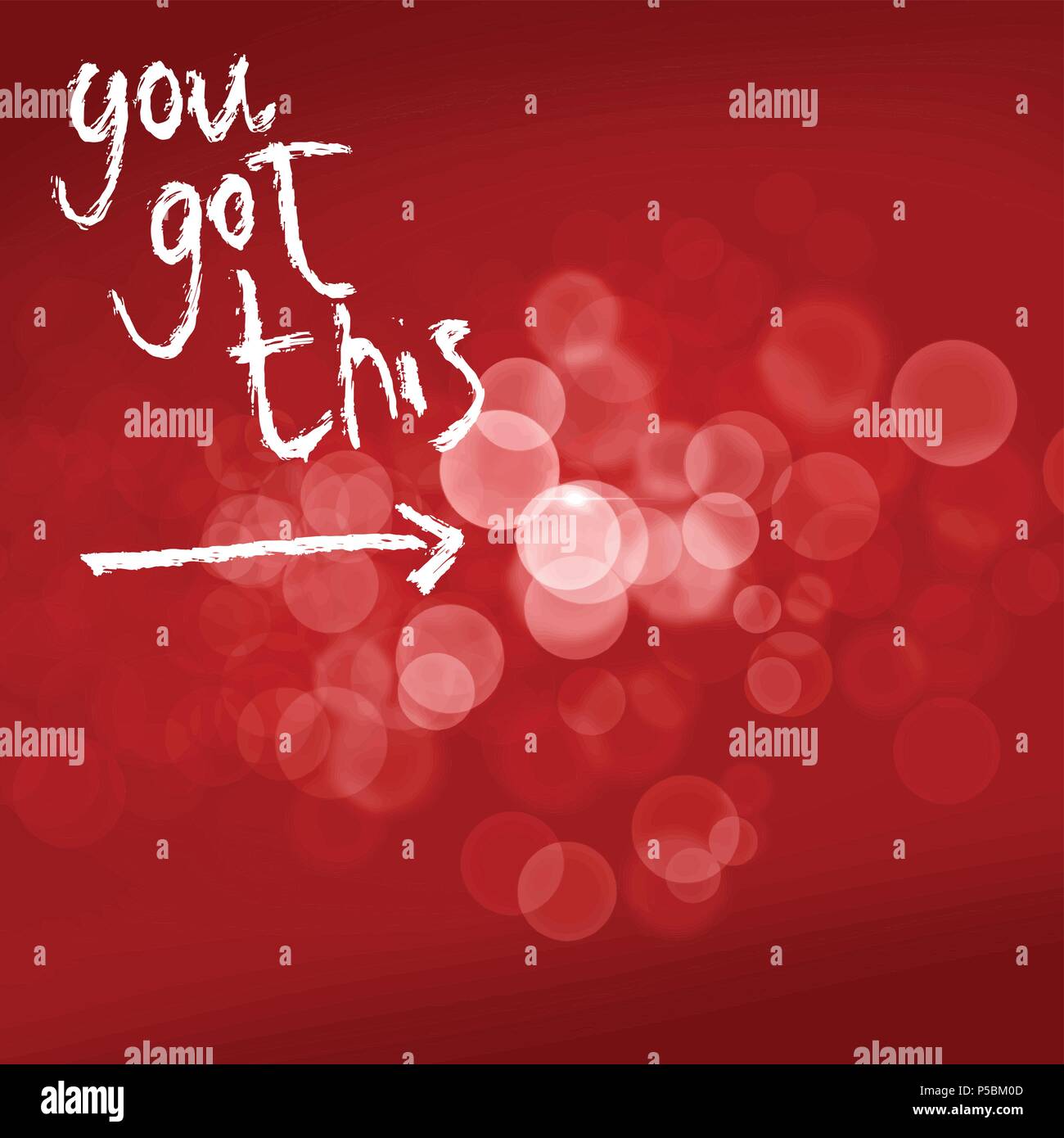 You got this, lettering on red backgound. Hand drawn vector design. Stock Vector