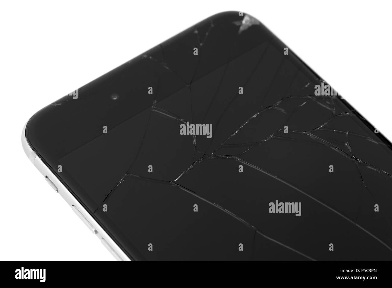 Phone screen is broken Stock Photo Alamy