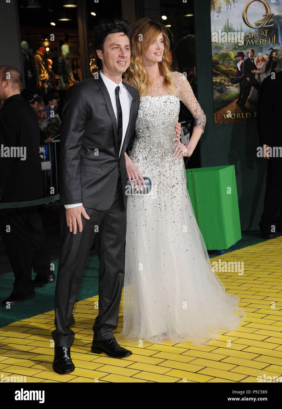 zach Braff and Taylor Bagley 067 at  Oz The Great and Powerful Premiere at the el Capitan Theatre in Los Angeles.zach Braff and Taylor Bagley 067 ------------- Red Carpet Event, Vertical, USA, Film Industry, Celebrities,  Photography, Bestof, Arts Culture and Entertainment, Topix Celebrities fashion /  Vertical, Best of, Event in Hollywood Life - California,  Red Carpet and backstage, USA, Film Industry, Celebrities,  movie celebrities, TV celebrities, Music celebrities, Photography, Bestof, Arts Culture and Entertainment,  Topix, vertical,  family from from the year , 2013, inquiry tsuni@Gamm Stock Photo