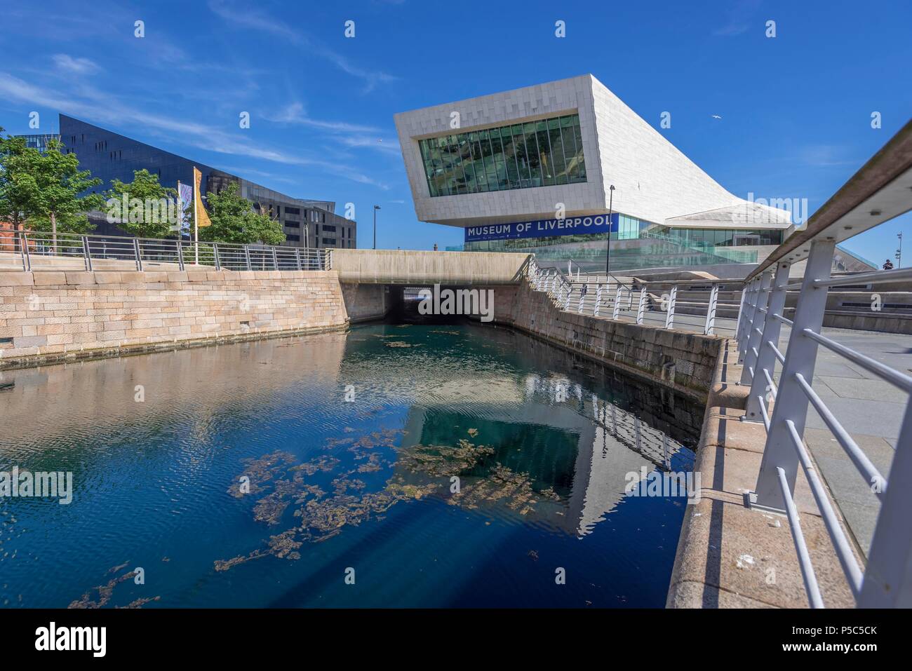 Liverpool Pierhead waterfront. North West England. Merseyside Museum of Liverpool Stock Photo
