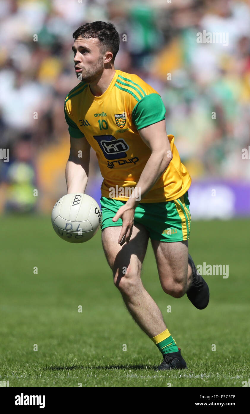 Donegal's Cian Milligan during the GAA Ulster Final in Clones, Co Monaghan, Ireland. Stock Photo