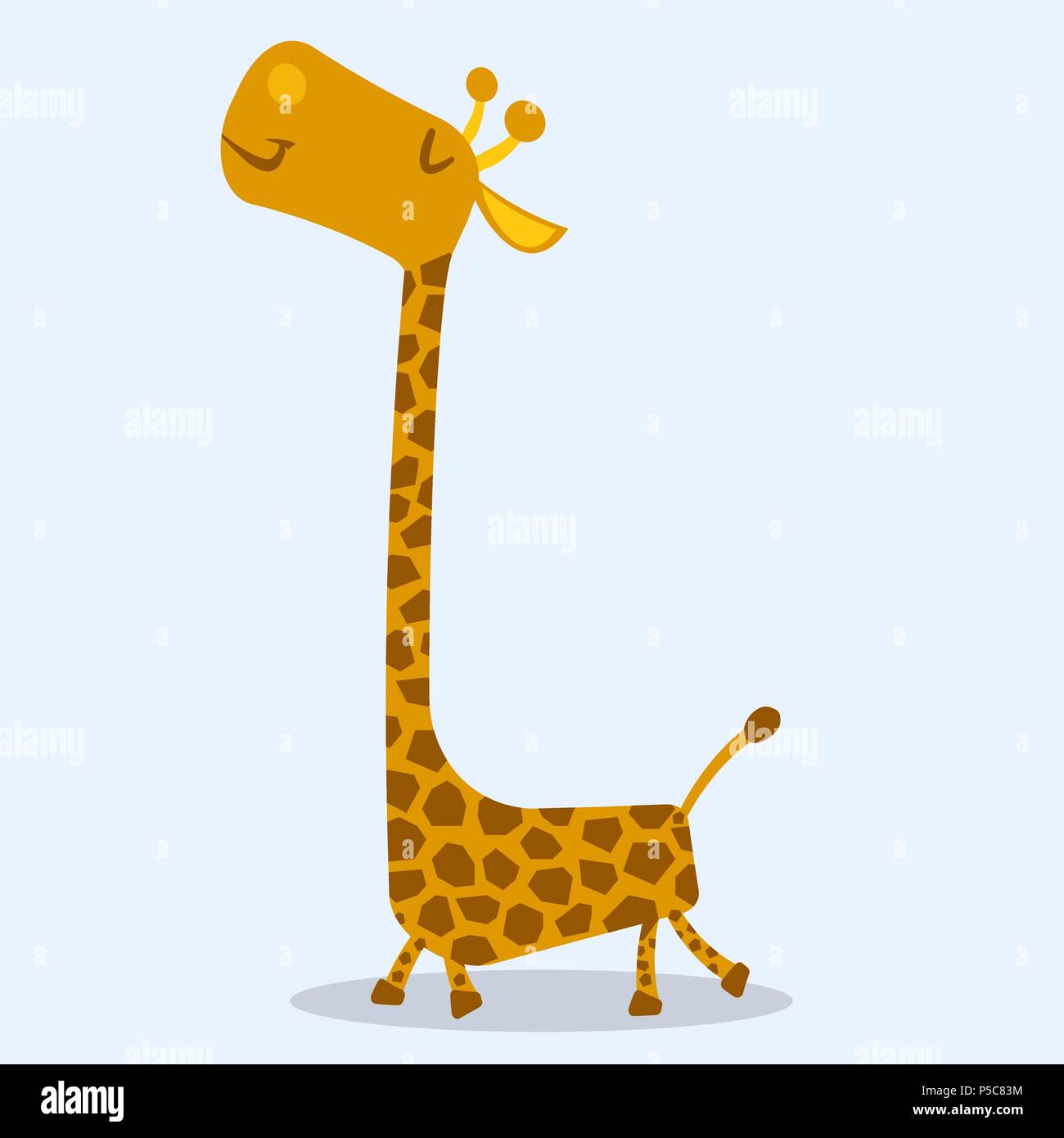 happy smiling giraffe illustration Stock Vector