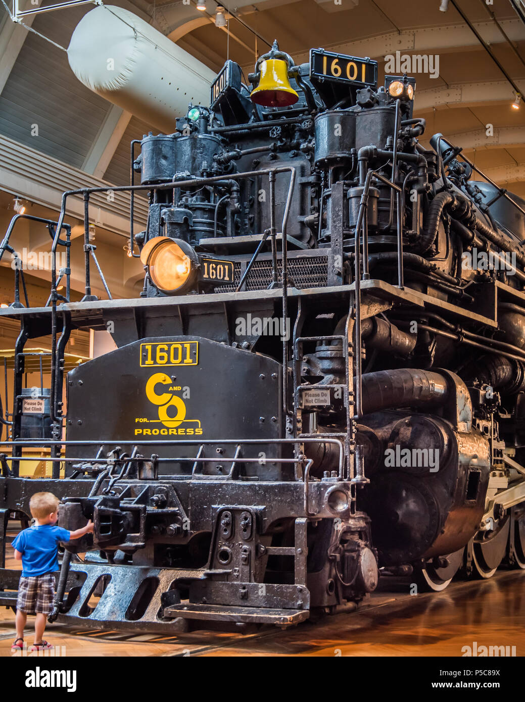 DEARBORN, MI/USA - JUNE 16, 2018: A 1941 Chesapeake & Ohio Railway Allegheny locomotive in the Driving America exhibit at The Henry Ford (THF). Stock Photo