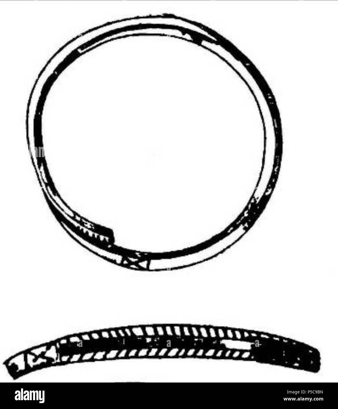 N/A. English: Ancient archaeological finds: bracelets with overlaping ends ; ancient Dacia . 23 July 2011, 16:33 (UTC).  7-8-10-11-13-14 .jpg: Römer Floris Ferencz (1815–1889) derivative work: Boldwin (talk) 405 Dacian bracelet type Slimnic4 Stock Photo