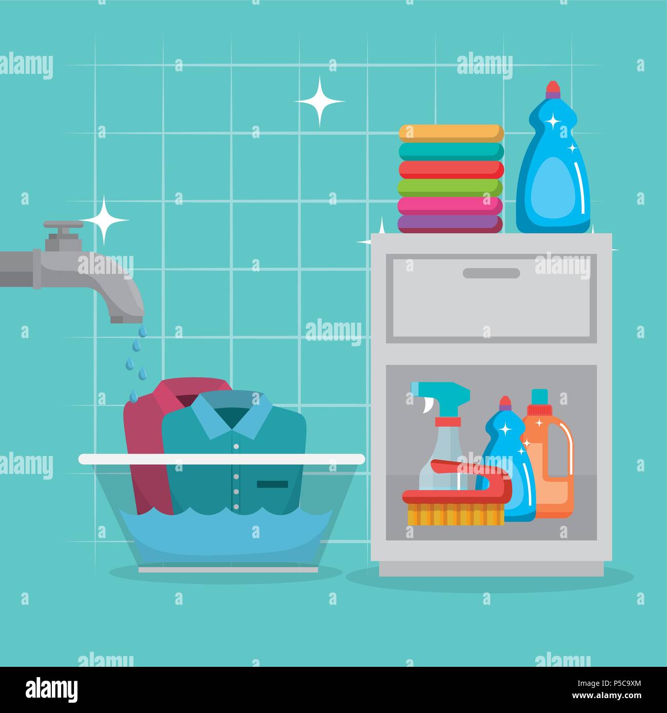 laundry service set products Stock Vector Image & Art Alamy