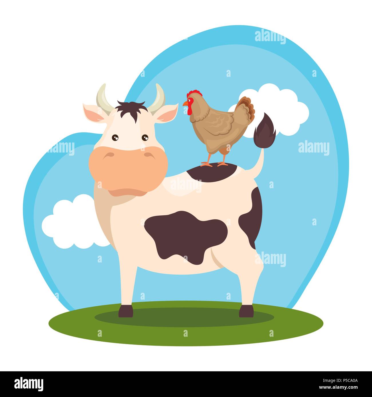 animals in the farm scene Stock Vector Image & Art - Alamy