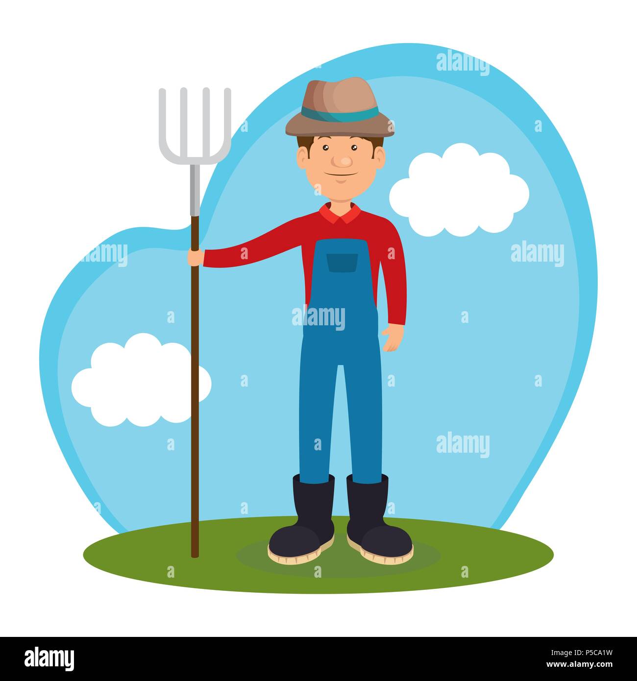 farmer in the farm scene Stock Vector Image & Art - Alamy