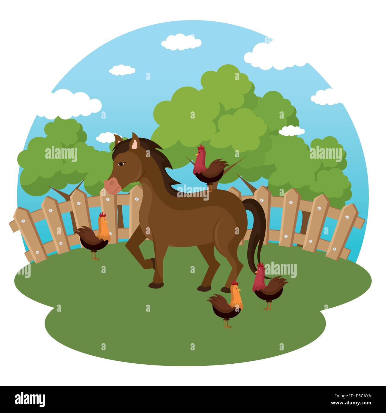 animals in the farm scene Stock Vector Image & Art - Alamy