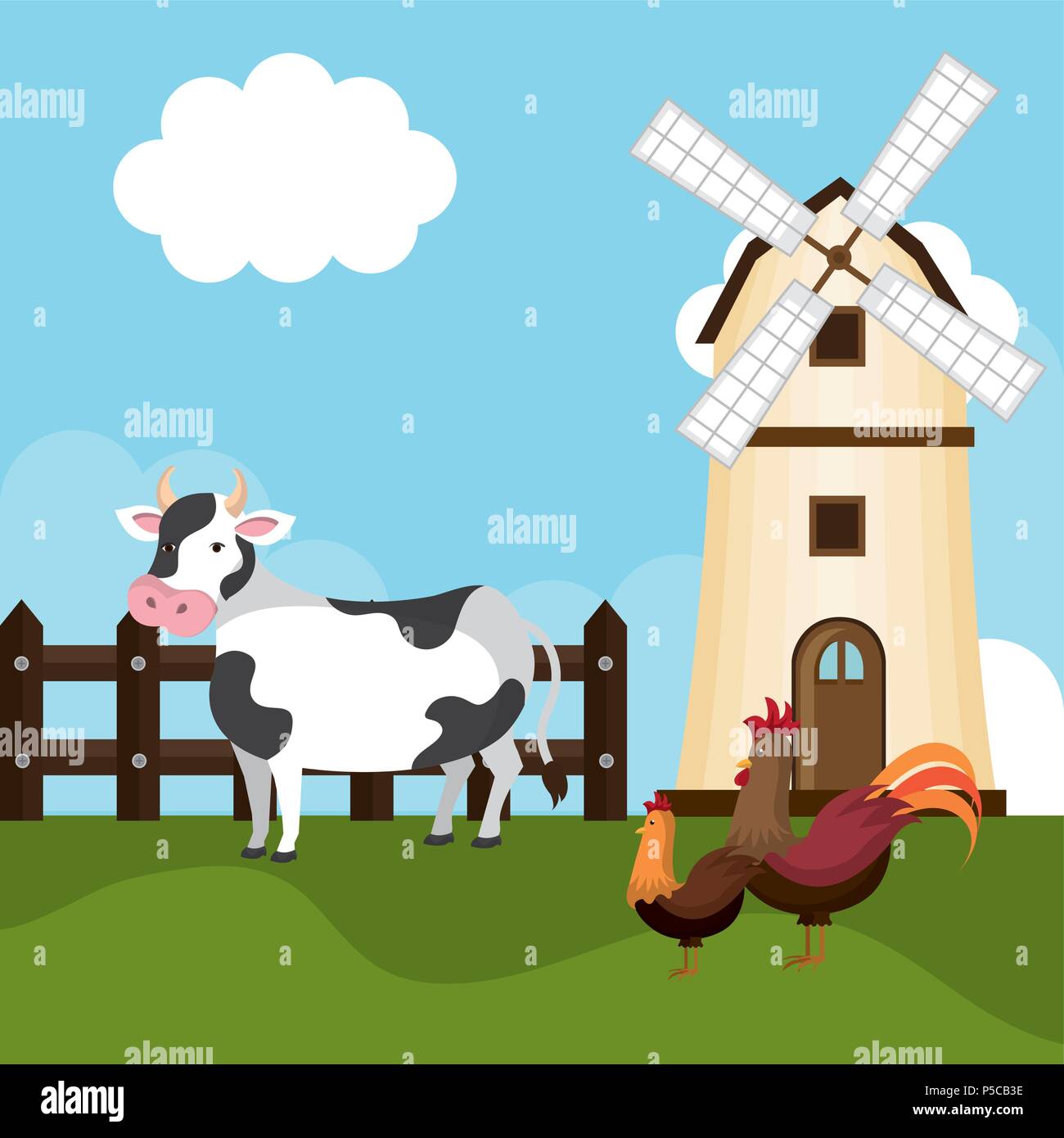 animals in the farm scene Stock Vector Image & Art - Alamy