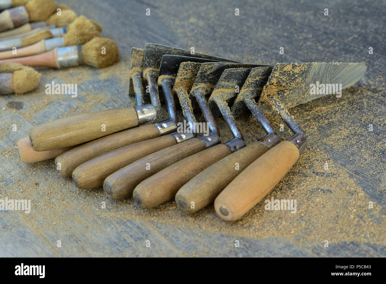 archeological spatulas for excavations Stock Photo