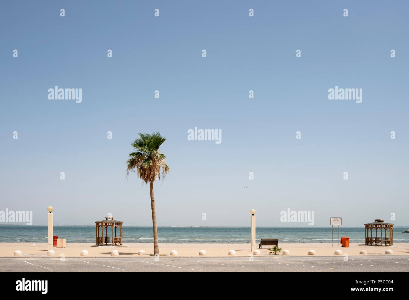 View of beach front at Kuwait City in Kuwait Stock Photo