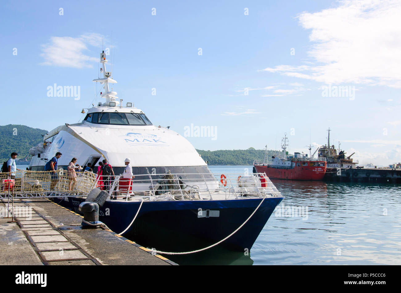 Makruzz jetty, Port Blair, Andaman and Nicobar Island, India Stock