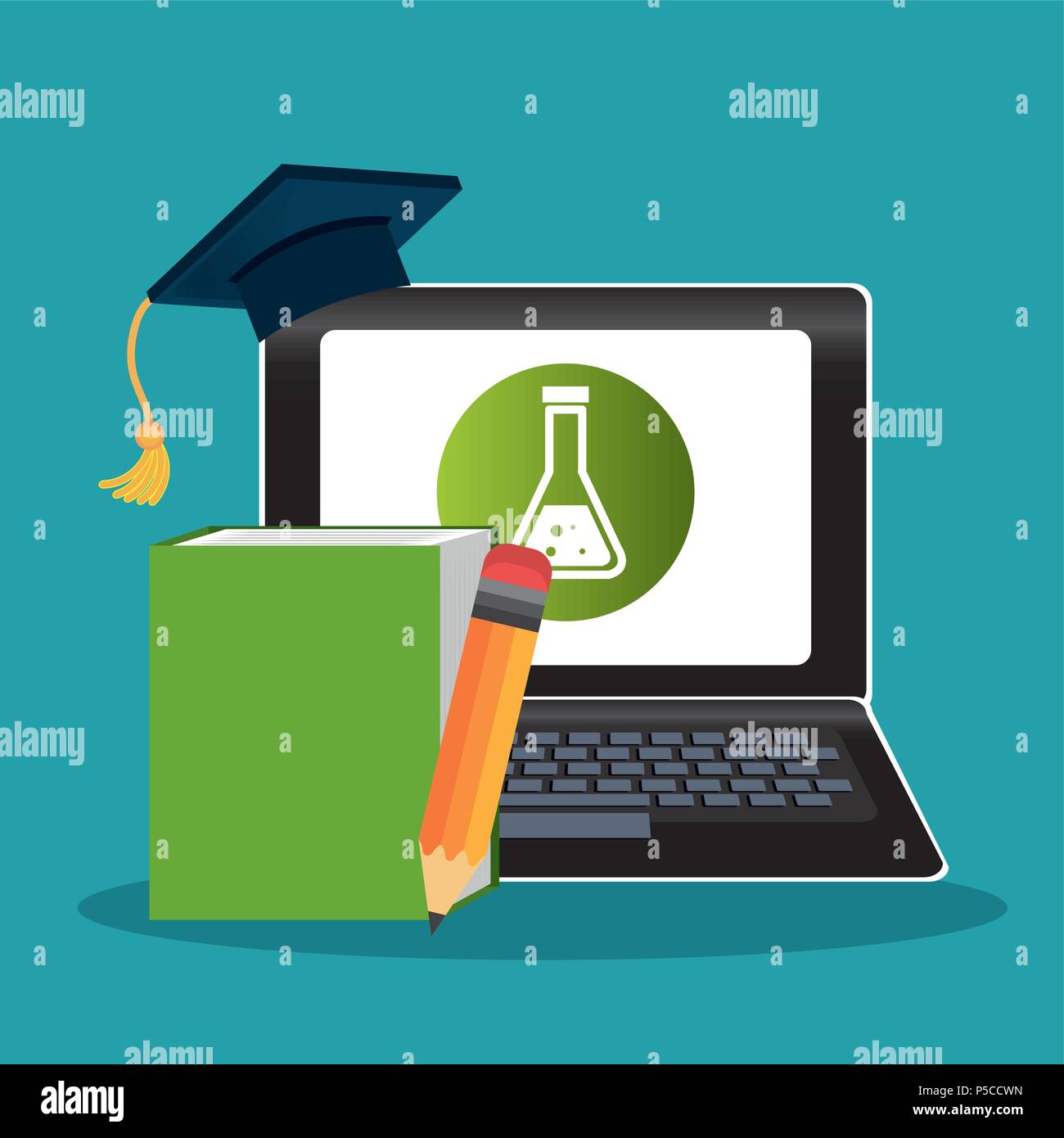 electronic learning with laptop computer Stock Vector Image & Art - Alamy
