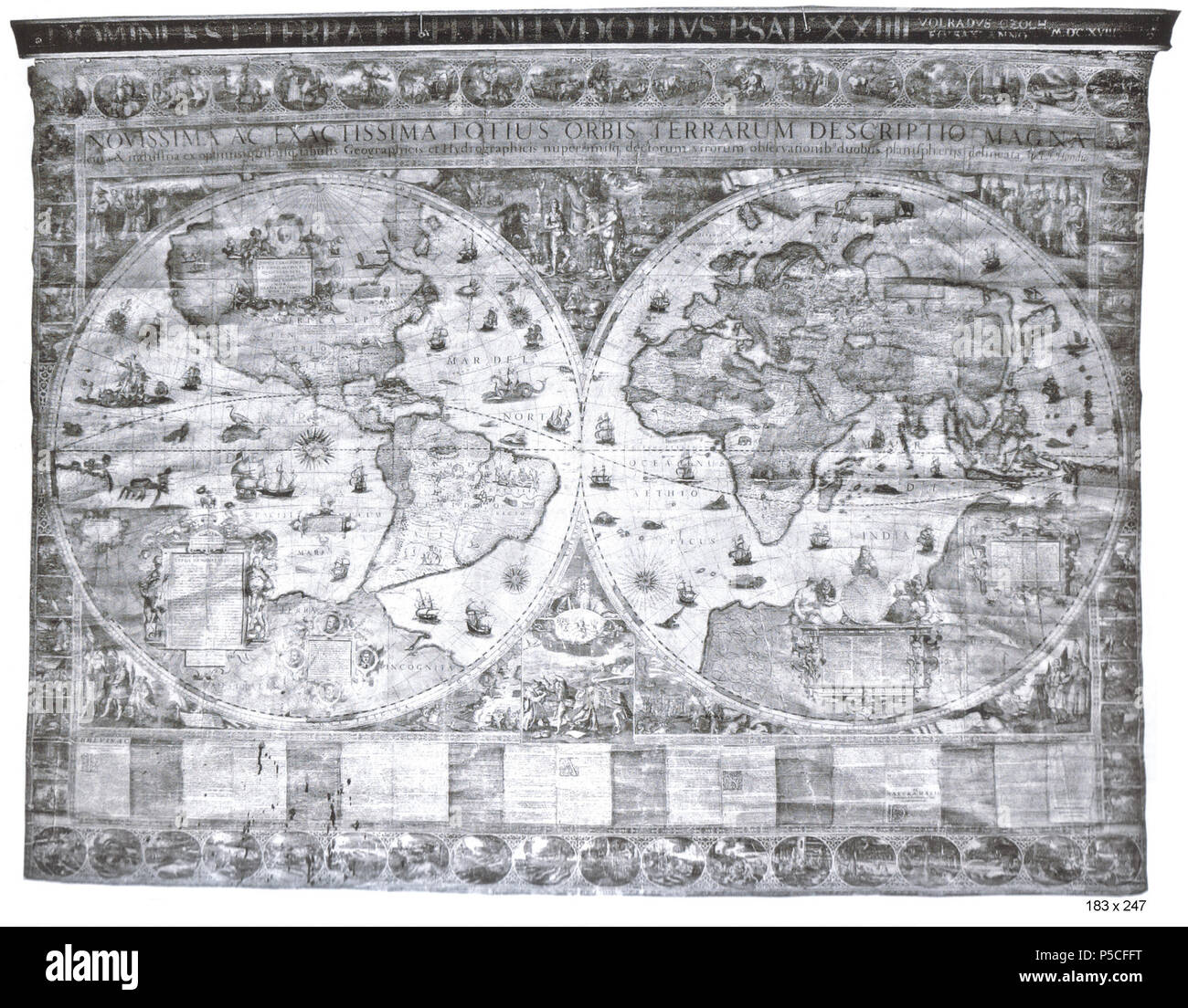 N/A. Wandkaart van de wereld in 20 bladen . 1611. Hondius, Jodocus (I) 18  1611 Novissima &amp;c. Hondius Stock Photo - Alamy