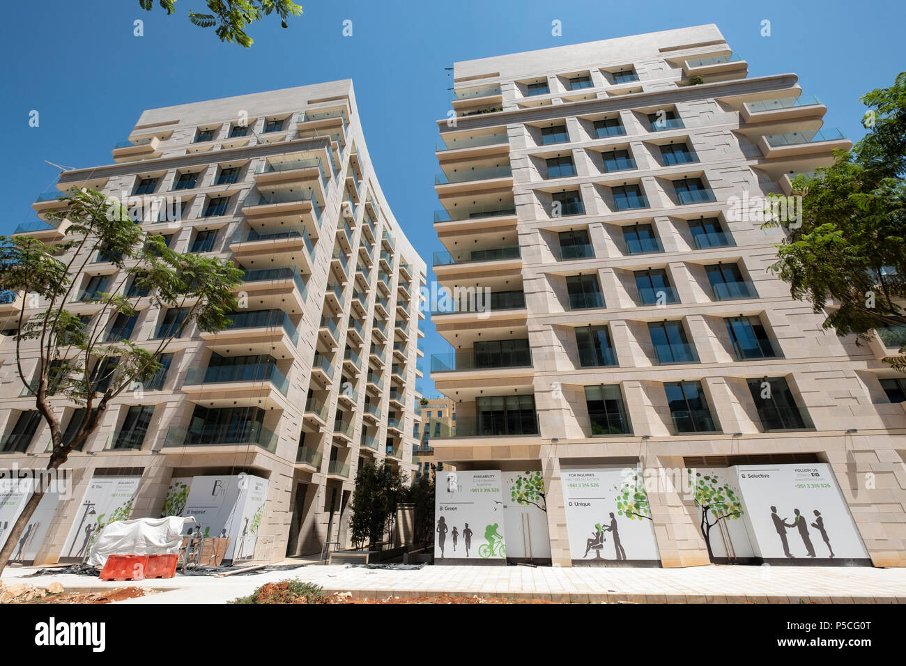 Modern luxury apartment buildings under construction in central Beirut , Lebanon Stock Photo Alamy