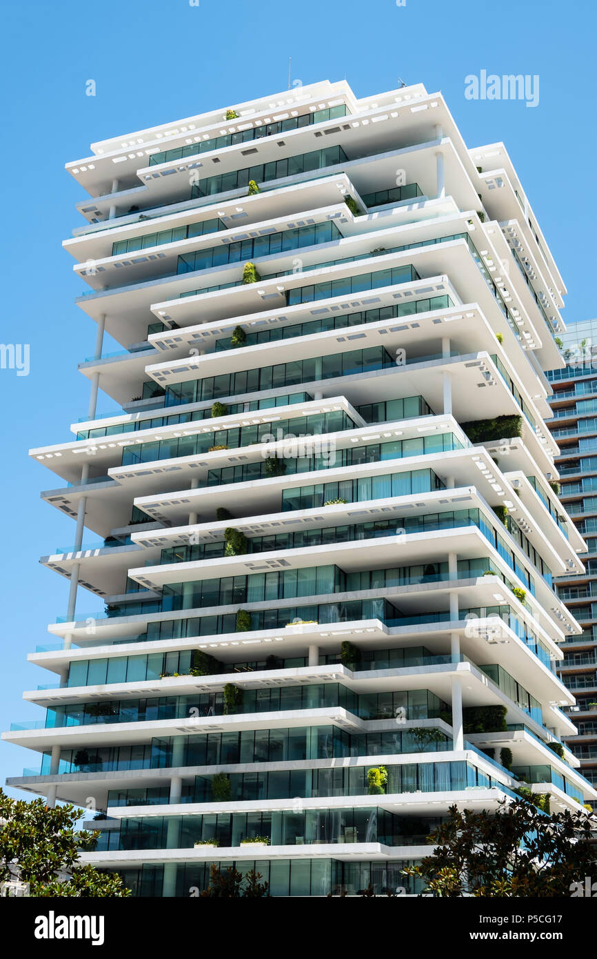 Modern high rise luxury apartment buildings , The Terraces, in central Beirut , Lebanon. Stock Photo