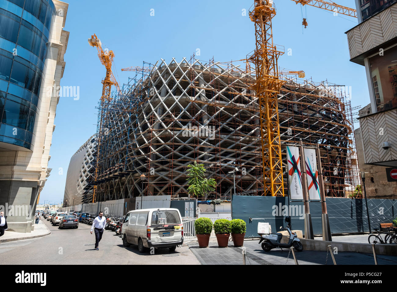 Construction site of new Department Store designed by late architect Zaha Hadid in Beirut Souks  in Downtown Beirut Stock Photo