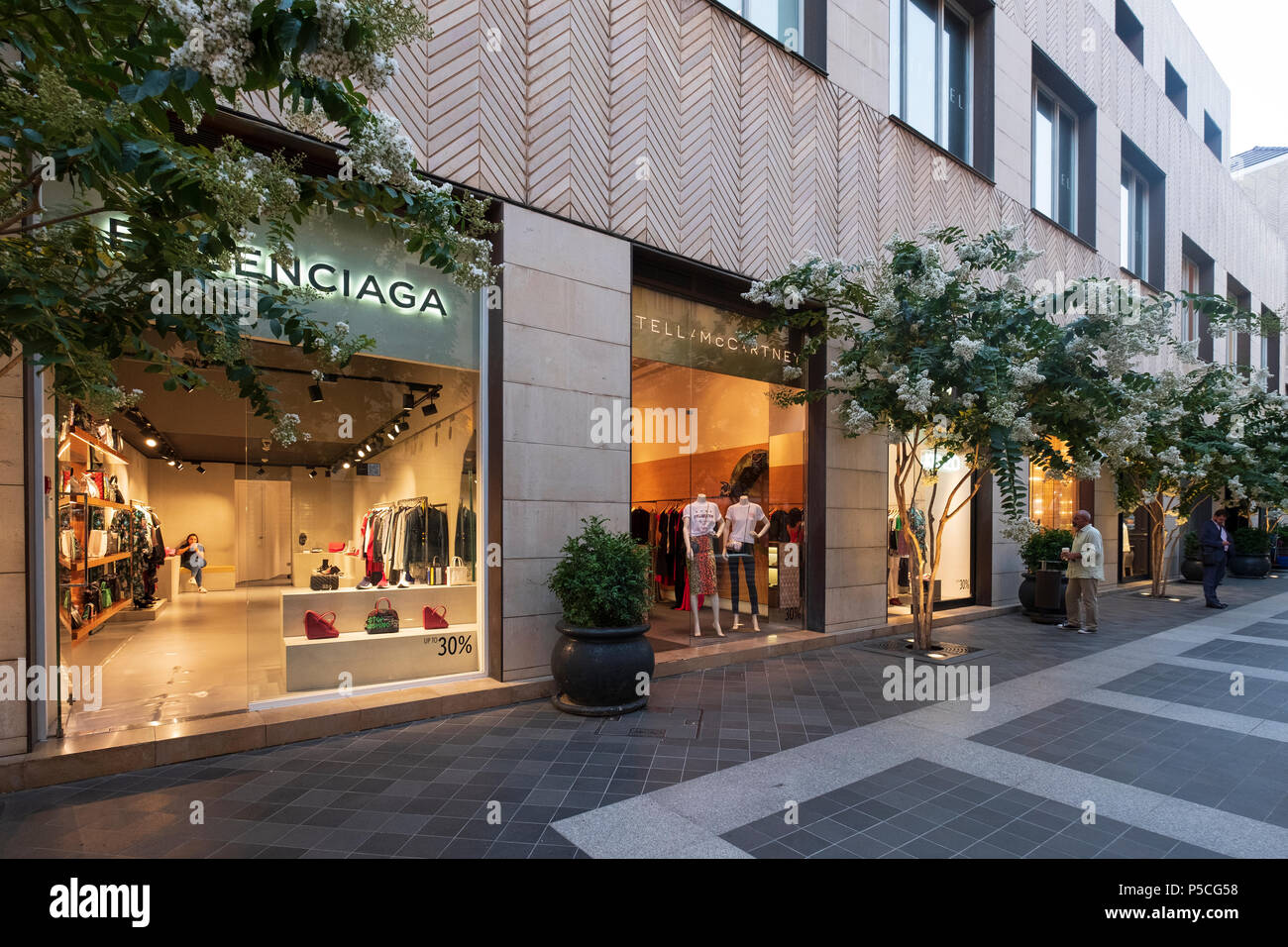 Luxury fashion boutiques on fashionable street in Downtown Beirut