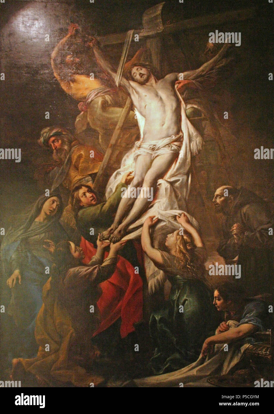 The Deposition  circa 1630. N/A 380 Cornelis Schut - La Descente de Croix Stock Photo