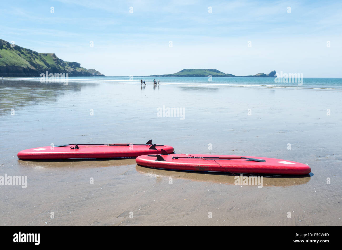 kayak on the beach (rhossili bay, wales Stock Photo - Alamy