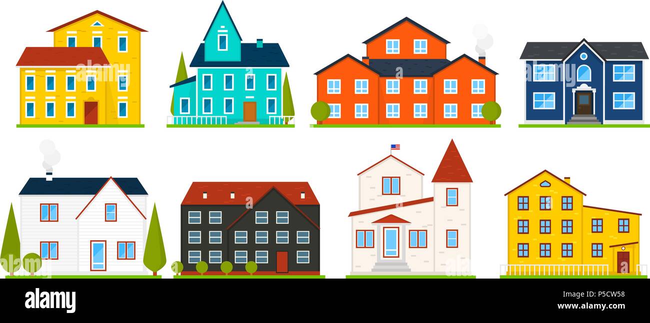 Little Cute House Or Apartments Family American Townhouse