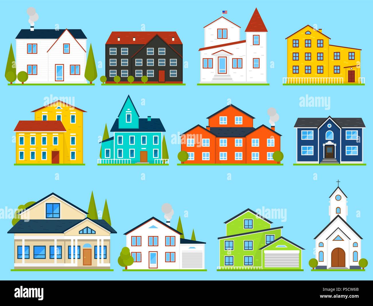 Little Cute House Or Apartments Family American Townhouse