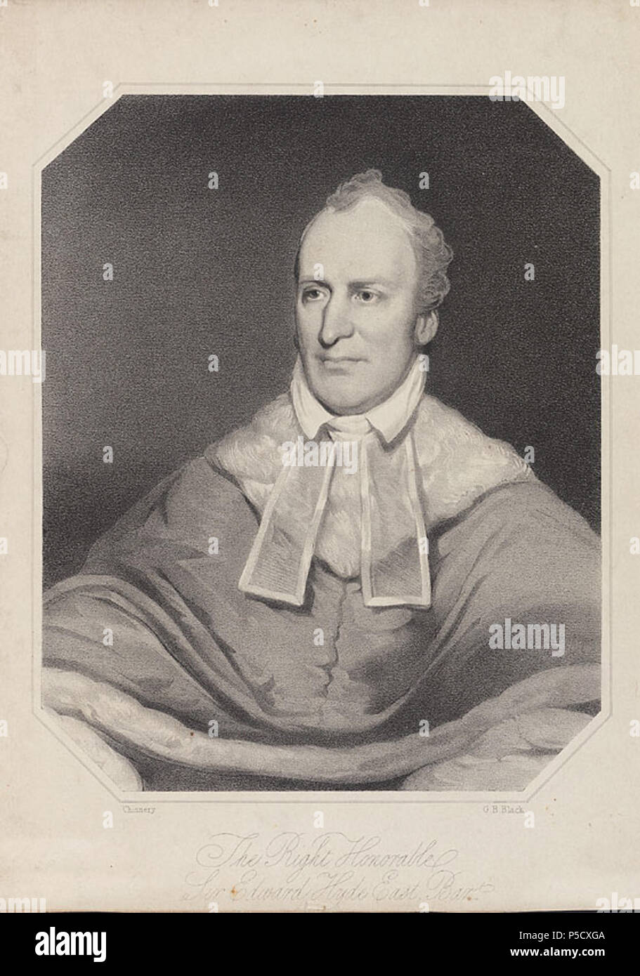 N/A. Sir Edward Hyde East, 1st Baronet (1764-1847) . 19th century. Lithograph by George B. Black after a painting by George Chinnery (1774-1852) 495 EdwardHydeEast Stock Photo