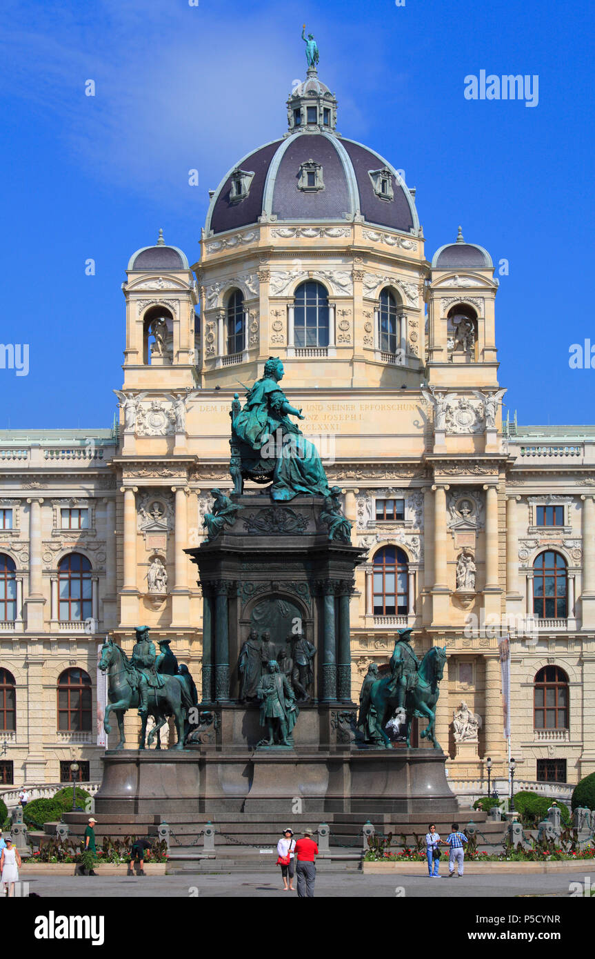 Austria, Vienna, Natural History Museum, Maria Theresia statue, Stock Photo