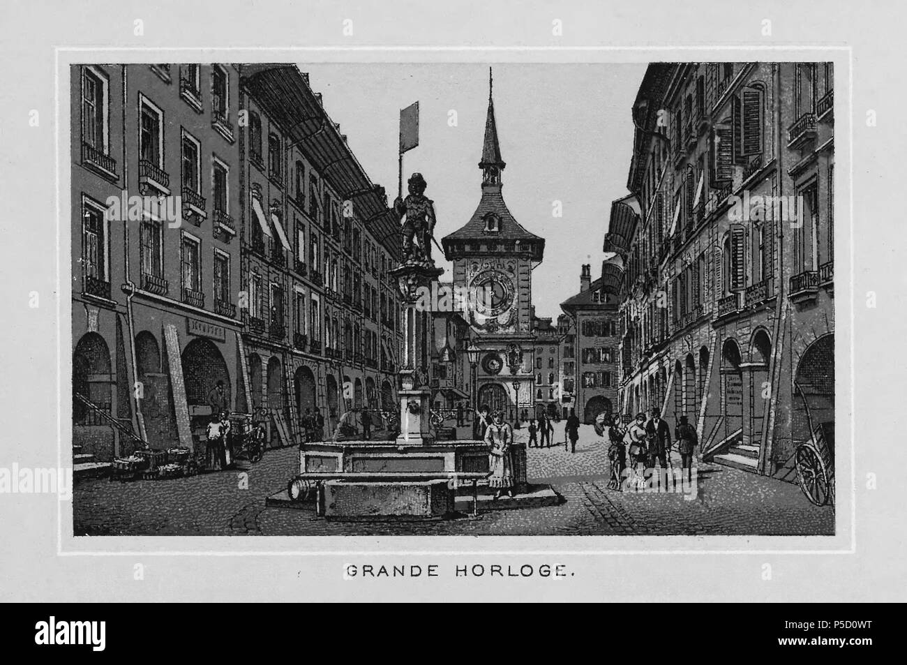 N/A. Français : Livre: 'Souvenir de Berne', grande horloge . circa 1890. Unknown 320 CH-NB-Souvenir de Berne-nbdig-18138-page012 Stock Photo