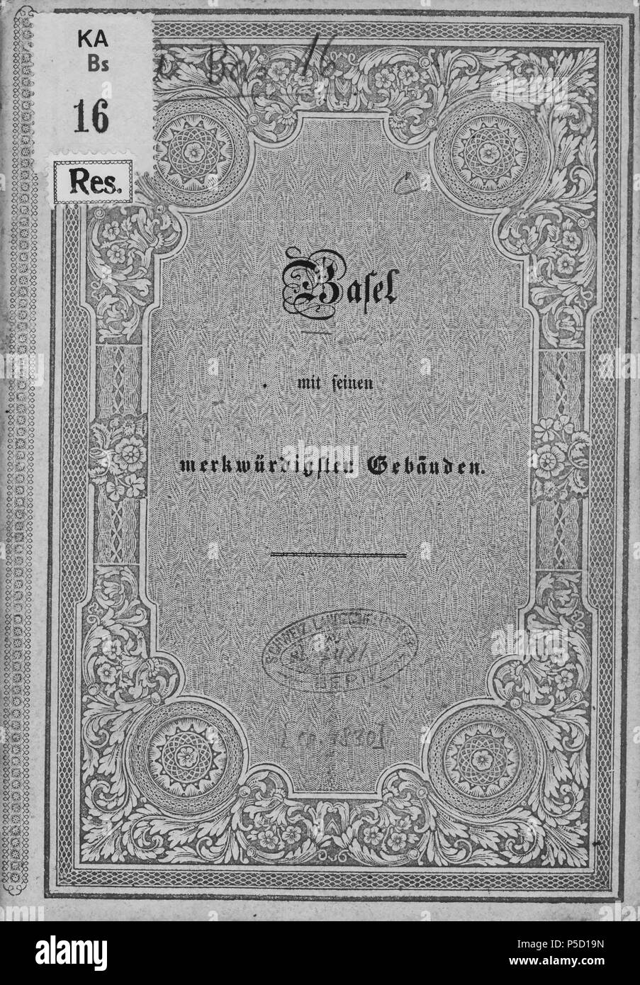 N/A. Deutsch: Buch: 'Basel mit seinen merkwürdigsten Gebäuden' . circa 1830. Unknown 319 CH-NB-Neujahrsgruss aus Basel-nbdig-18576-page001 Stock Photo