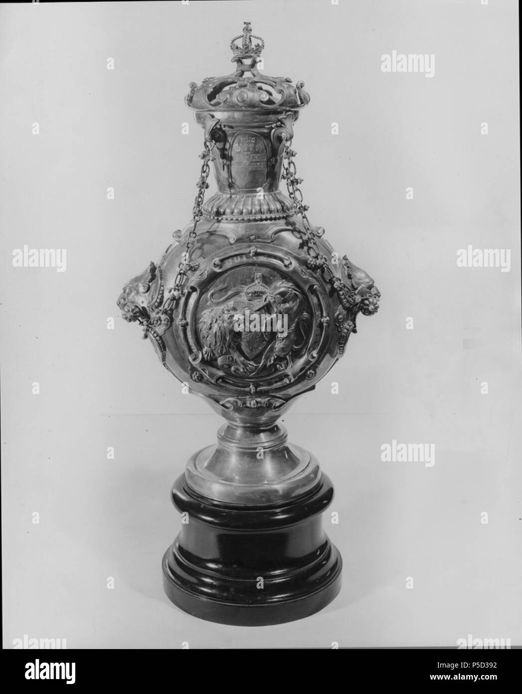 N/A. English: The silver chistening cup given to Prince Albert Edward Kamehameha by Queen Victoria of the United Kingdom. not given. courtesy of Meirie K. Dutton 343 Christening cup of Prince Albert Kamehameha (front) Stock Photo