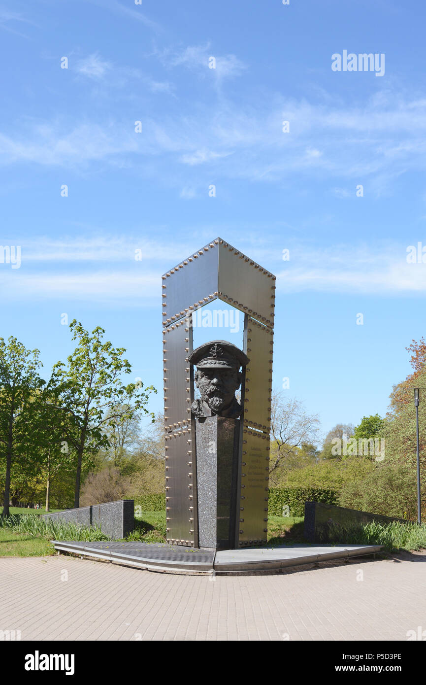 TALLINN, ESTONIA - May 12, 2018: Monument in memorial of Estonian Rear Admiral Sir Johan Pitka (1872-1944), commander in the Estonian War of Independe Stock Photo