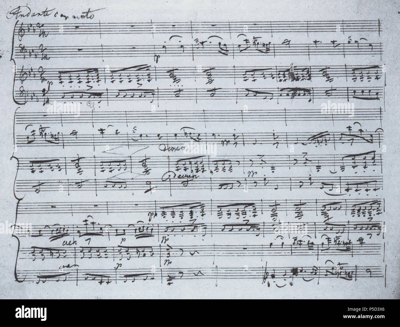 N/A. English: Schubert's op. 100 . 6 November 2011. Schubert Facsimile W. Dahms, 1913 524 Es-Dur-Trio Schubert Stock Photo