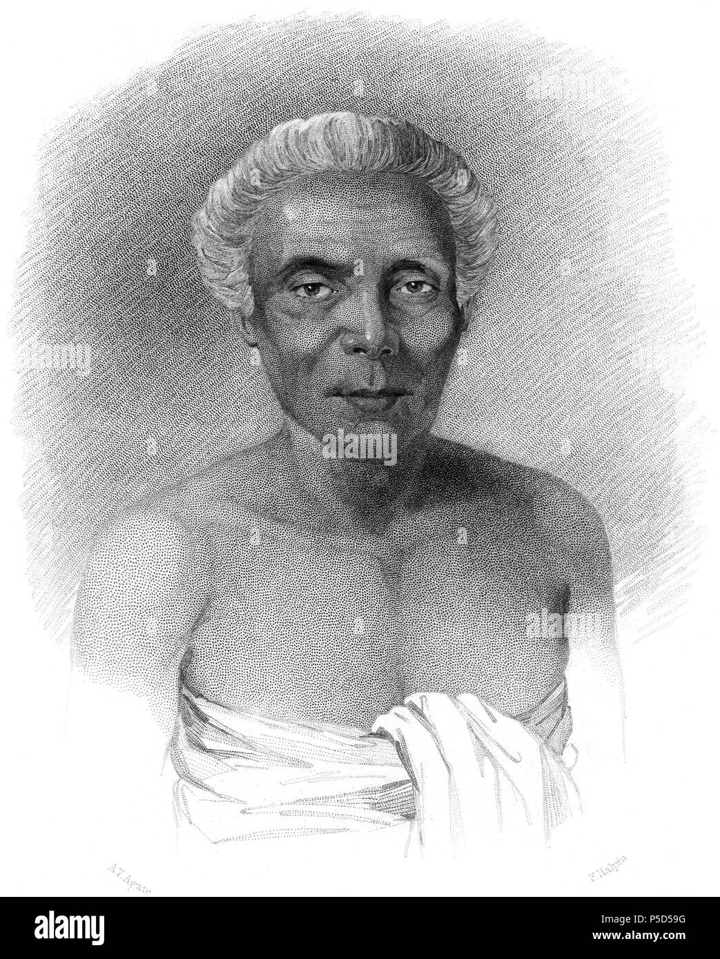 N/A. English: High Chief Malietoa of Upolu. Drawn by Alfred Thomas Agate. Engraved by Jordan and Halpin. circa 1845. Drawn by   Alfred Thomas Agate  (1812–1846)     Alternative names Alfred T. Agate; Alfred Agate  Description American explorer, artist, painter and scientific illustrator  Date of birth/death 14 February 1812 5 January 1846  Location of birth/death Sparta, New York Washington, D.C.  Authority control  : Q3373427 VIAF:58617658 ISNI:0000 0001 1651 2965 ULAN:500116915 LCCN:no00013056 NLA:35674068 WorldCat    . Engraved by Jordan and Halpin 338 Chief Malietoa by Alfred Agate Stock Photo