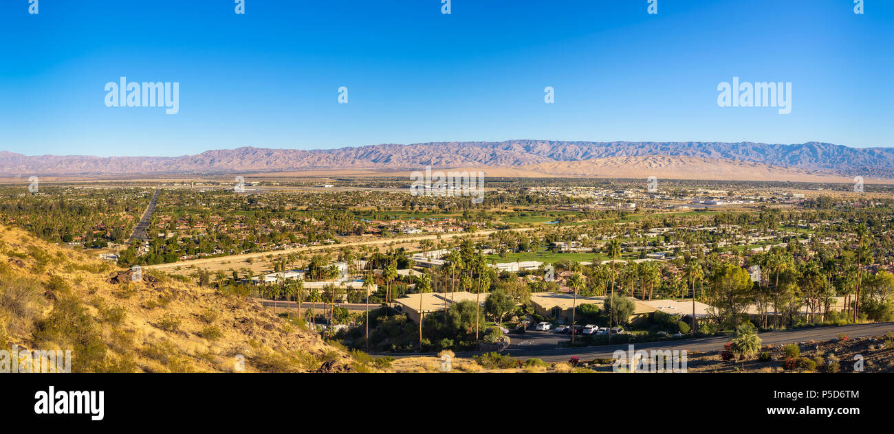 Panorama of Palm Springs in California Stock Photo