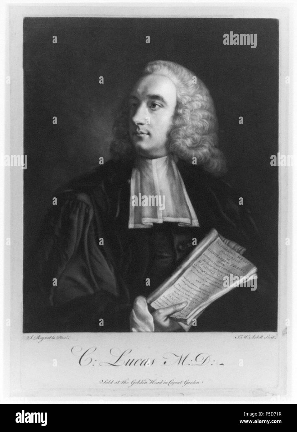 by James Macardell, after  Sir Joshua Reynolds, mezzotint, 1755 or after 326 Charles Lucas by James Macardell Stock Photo