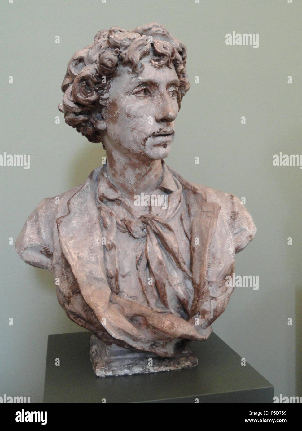 N/A. English: Charles Garnier, architect of the Palais Garnier in Paris, plaster bust (68 cm high) created by Jean-Baptiste Carpeaux in 1869, possibly as the model for the galvanoplastic bronze bust (executed by Christofle), which is on display in the Grand Foyer of the Palais Garnier. This plaster version , located at Ny Carlsberg Glyptotek in Copenhagen, was obtained from Amélie Carpeaux, the sculptor's wife.[1][2] . 1869 (bust) 2012-05-12 09:44:13 (photograph). Sculptor:   Jean-Baptiste Carpeaux  (1827–1875)     Alternative names Jean Baptiste Carpeaux; Jules Carpeaux; Ernest Blagny; jean p Stock Photo