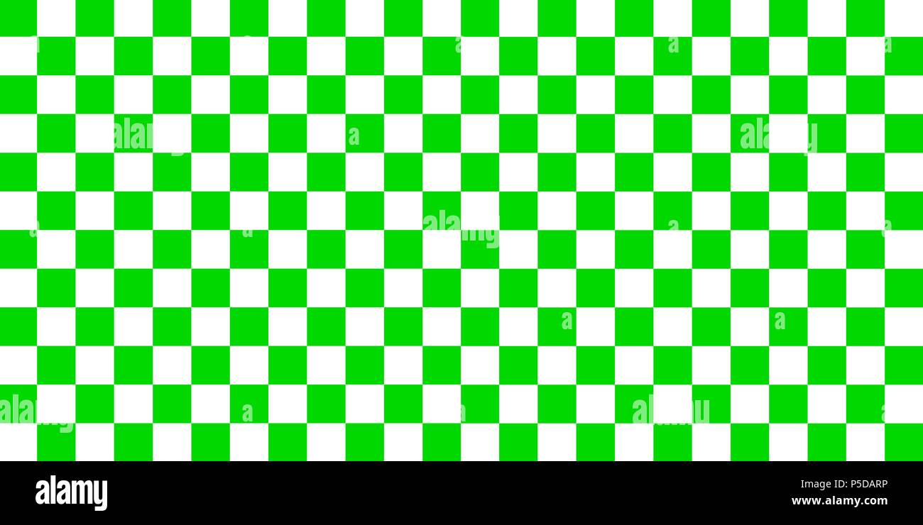 Green and white checkerboard squares seamless pattern. Stock Photo